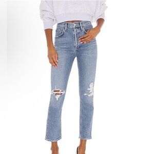 AGOLDE Riley High Rise Straight Jean in color Whiplash